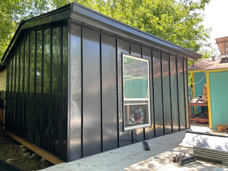 Black standing seam metal wall panels for Metal Roof Installation in Camas